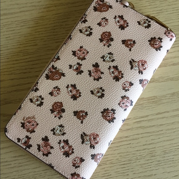 Coach Rosette Print Blush Multi Wallet Wristlet - Picture 2 of 7